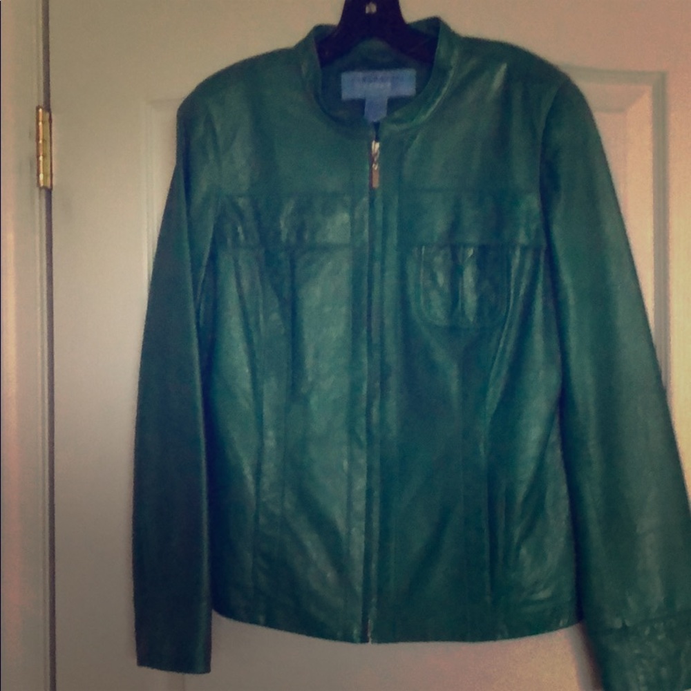 Leather jacket.